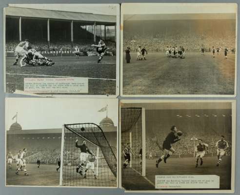 Collection of b & w Newcastle United press photographs, circa 1950s from the George Robledo Collection,
 comprising of match play and action shots, va