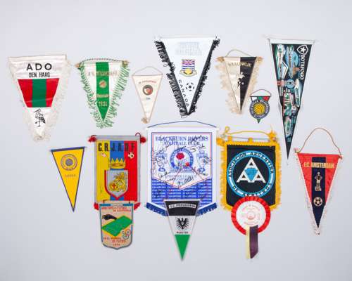 A collection of fourteen various supporters pennants