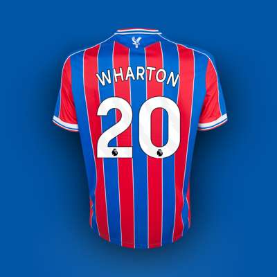 Adam Wharton red and blue No.20 Crystal Palace v. Manchester United match issued shirt