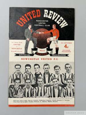 Manchester United v. Newcastle United F.A. Charity Shield match programme, 24th September 1952
 overall fair/good
