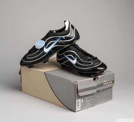Pair of vintage Nike Mercurial 2 F.G. football boots, 
 UK size 7, black, pearl white and blue, unworn condition