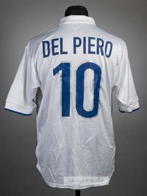 Alessandro Del Piero, white Italy no.10 jersey v Chile in the FIFA World Cup finals Group B at Parc DeLescure, 11th June 1998,
 short-sleeved with emb