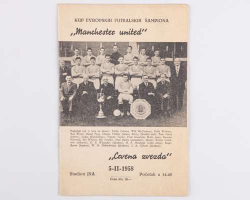 Harry Gregg Red Star Belgrade v. Manchester United European Cup programme, February 1958