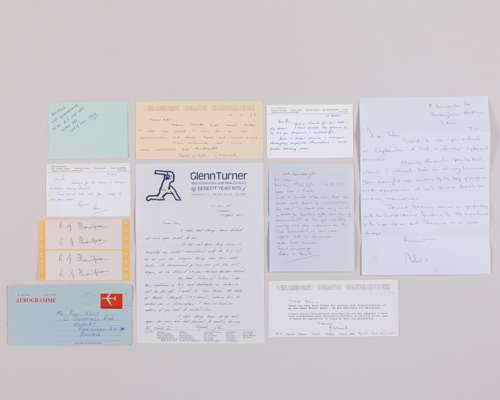 Collection of autographs and letters addressed to cricket photographed Ken Kelly