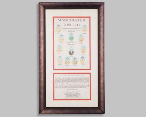 Tony Dunne - Manchester United European Cup autographed display