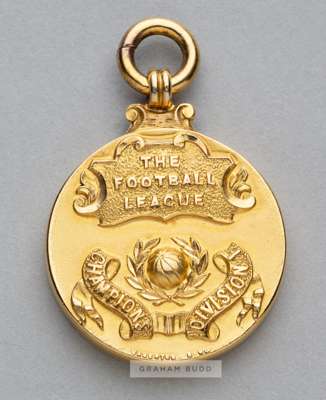 The Football League Division One Championship medal awarded to Sheffield Wednesday's manager Robert Brown, season 1929-30,
 obverse with football in r
