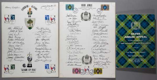 Silver Jubilee Appeal The Glasgow F.A. Select v The Football League memorabilia, played at Hampden Park, 17th May 1977,
 comprising of two official pr