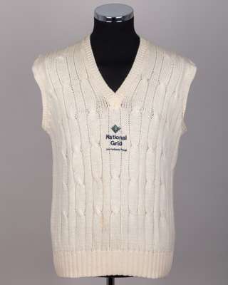 Dickie Bird National Grid sleeveless umpire cricket sweater