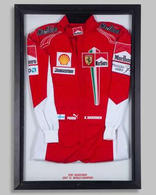 Kimi Raikkonen Framed Ferrari Replica Race Suit