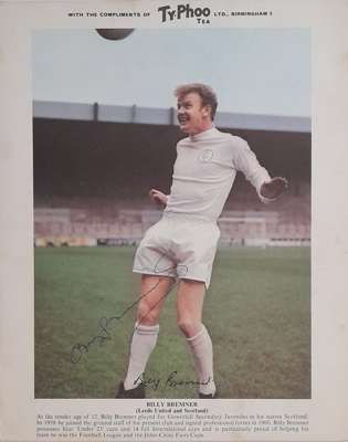 Billy Bremner Leeds United and Scotland signed Ty-phoo tea 2nd series photo card, 
 lovely neat, bold rare autograph of this Leeds idol