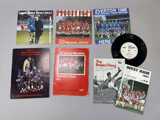 Interesting collection of publications relating to Clubs and Leagues,
 including 'The Way to Wembley' Swindon Town 1969, 'The Robins Story' history of