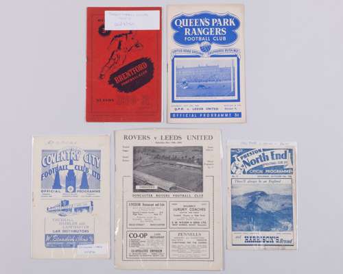 Five Leeds United away match programmes 1950