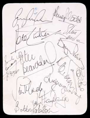 A signed tribute dinner invitation for the England 1990 World Cup football squad, organised by the Leeds Regional Committee of The Variety Club of Gre
