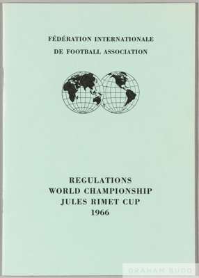 World Cup 1966 England copy of regulations for World Championship Jules Rimet Cup 1966