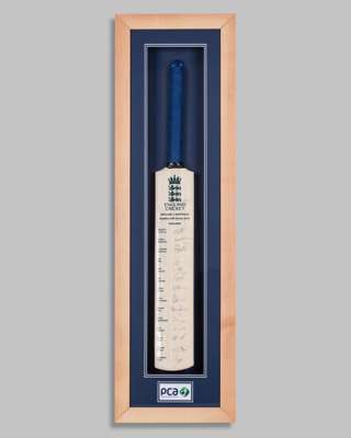 England v. Australia NatWest ODI Series 2012 autographed cricket bat display