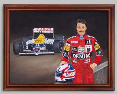 Nigel Mansell Williams Framed Original Artwork By Thornton Elliott