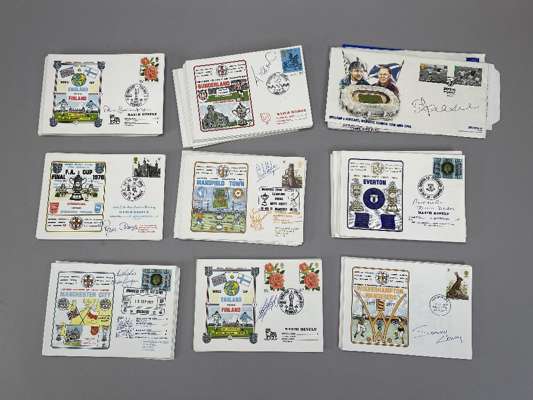 Collection of Dawn First Day Covers, 
 include Jimmy Greaves, Kevin Keegan, Don Revie, Ray Clemence, Dixie Dean, Brian Kidd, Terry McDermott, Roger Os