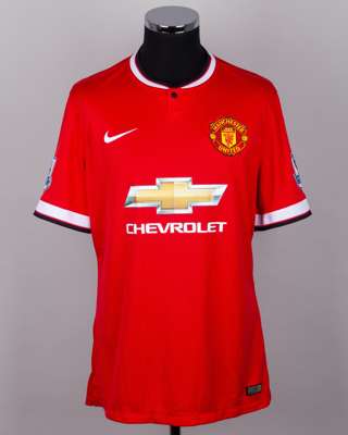 Marouane Fellaini red, white and black No.31 Manchester United short-sleeved shirt, 2014-15