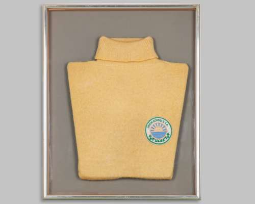 Harry Gregg yellow Irish Schools F.A. match worn woollen shirt, 1947
