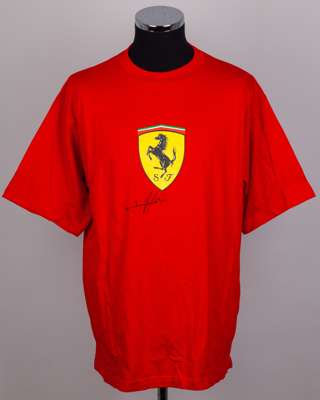 Jean Alesi Signed Ferrari T-Shirt- New