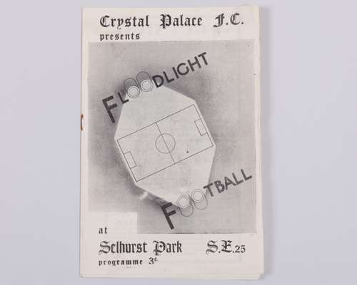 Crystal Palace v. Leeds United Floodlight match programme, 1953