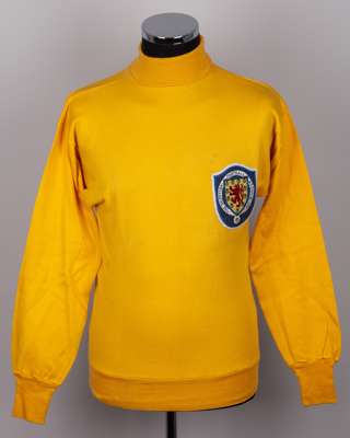 Yellow Scotland v. Northern Ireland match worn goalkeepers shirt