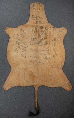 1980 British Lions rugby tour signed zebra hide presented to Aberavon, Wales & British Lions lock Allan Martin on the tour to south Africa on 2nd May 