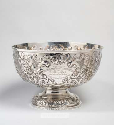 An important early trophy for women's tennis: The Buxton Open Lawn Tennis Tournament Challenge Silver Bowl for the Ladies Doubles All England Champion