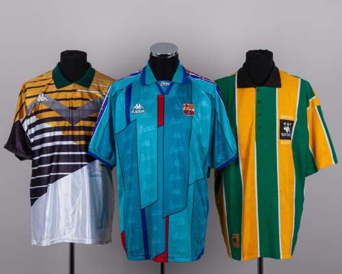 Various football shirts and training tops