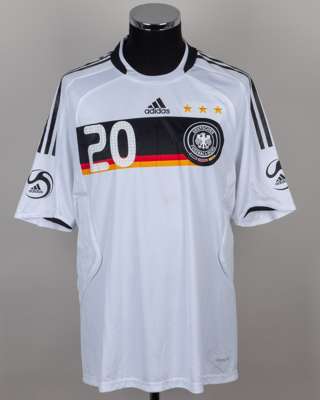 Lukas Podolski white and black No.20 Germany short-sleeved shirt