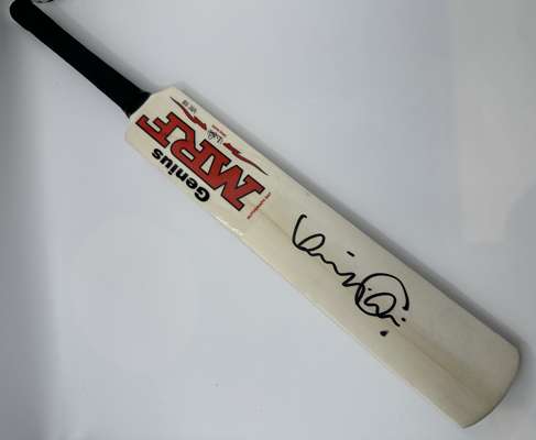 India: Virat Kohli signed MRF mini bat, same brand bat as used by Kohli in test matches and ODI,  
 one of the best cricketers in the world with 8,119