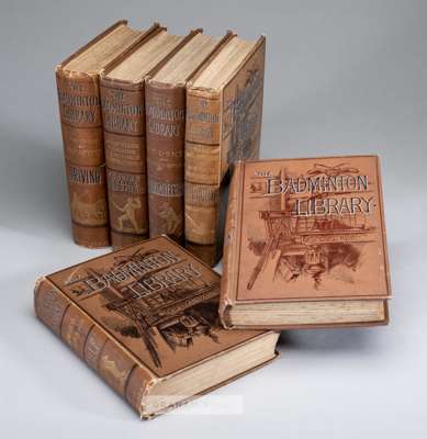 Badminton Library of Sports & Pastimes,
 all first editions, 32 vols., titles comprising racing & steeplechasing, yachting (2), coursing & falconry, b