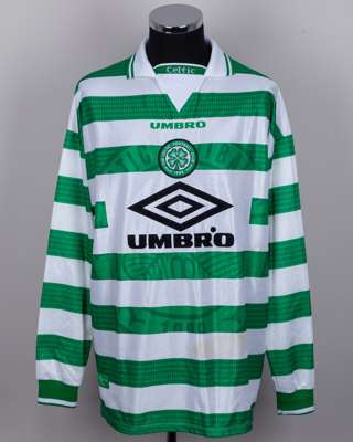 Green and white Celtic long-sleeved shirt, 1997-99