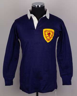 Alec Scott blue No.7 Scottish Football League long-sleeved shirt, 1961
