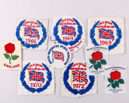 David Hemery collection of kit and blazer athletic cloth badges