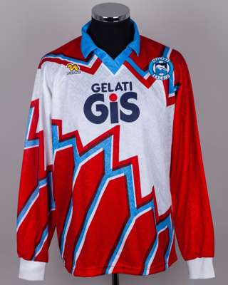 White, blue and red No.2 Pescara long-sleeved shirt, 1992-93