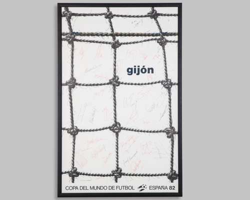 An autographed Spain 1982 Gijon World Cup poster