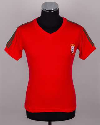 Red and green No.5 Portugal short-sleeved shirt, 1977-79