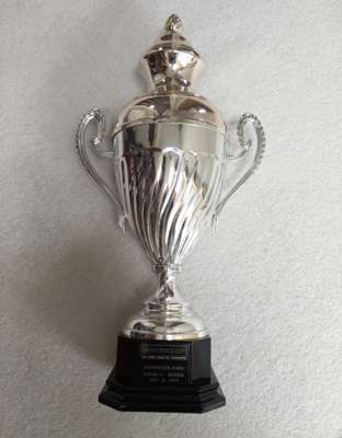 Yvan Muller BTCC race winning trophy Donington 2005,  

This impressive trophy was presented to Yvan Muller for winning at Donington Park in April 200