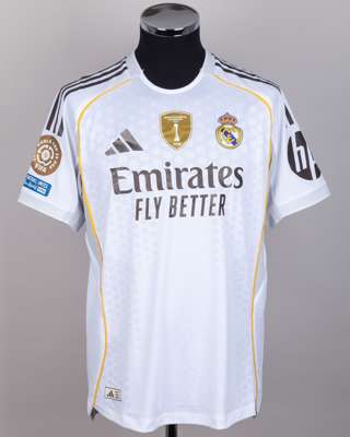 Jude Bellingham white No.5 Real Madrid Club World Cup short-sleeved shirt, 2025