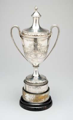 The trophy for the Old Boys Football League Division I (North) Minor Division 1 as presented by the Nemean Amateur Football League, 
 in the form of a