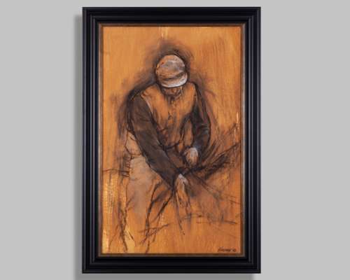 Jay Boyd Kirkman (b.1958) pastel study of a mounted jockey