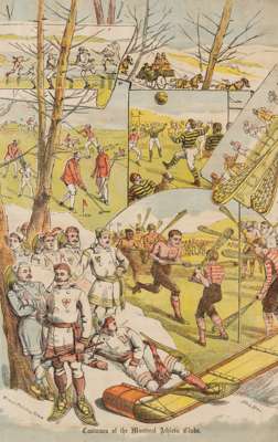 John Henry Walker (Canadian, 1831-1899) "Costumes of the Montreal Sports Club", circa 1865,
 Witness Printing House, coloured lithograph depicting vig