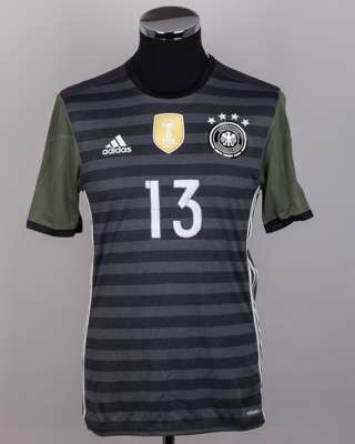 Tomas Muller grey and green No.13 Germany short-sleeved shirt