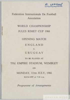 Football Association Programme of Arrangements for the Opening Ceremony