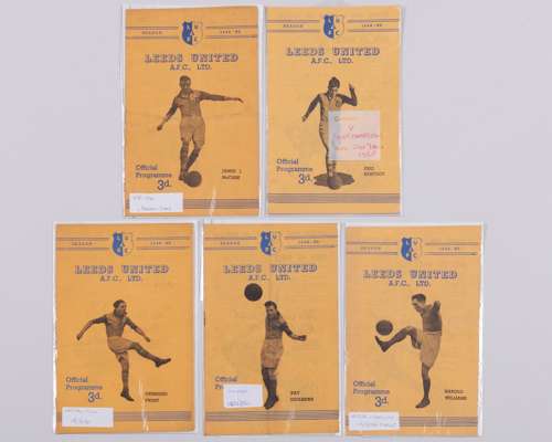 Five Leeds United home match programmes, 1950