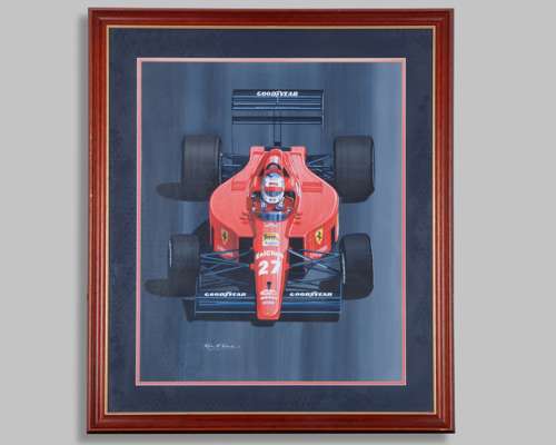 Nigel Mansell Ferrari Framed Print By Kevin McNicholas