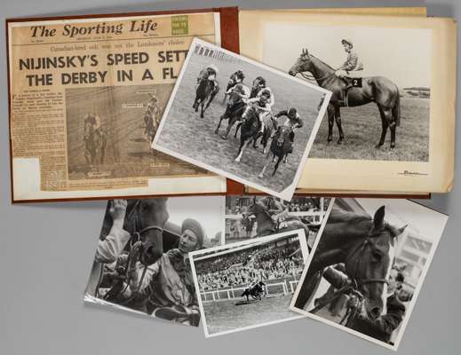 An album of press clippings relating to Nijinsky, 
 other loose press photographs, private images etc. (qty)