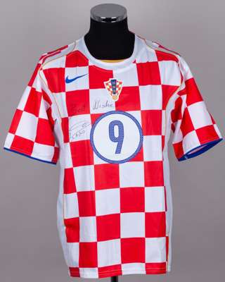 Dado Prso red and white No.9 Croatia short-sleeved shirt, 2004