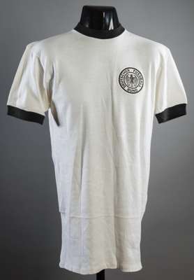 Sigfried Held match-worn West Germany No.10 jersey from the World Cup Final v England at Wembley 30th July 1966, by Umbro, short-sleeved, DFB badge; s